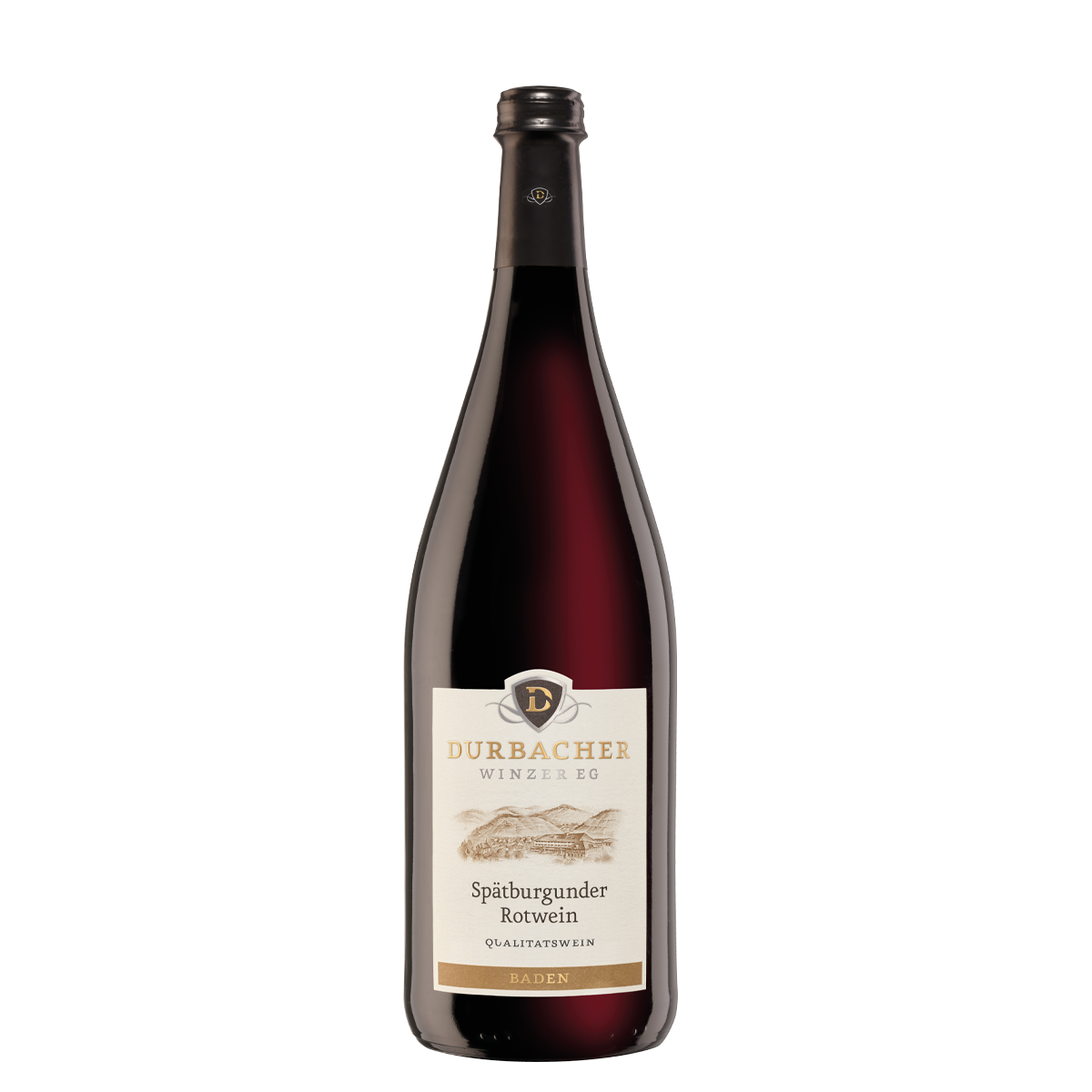 Weinflasche - Durbacher Spätburgunder Rotwein Qba mild 1,0L