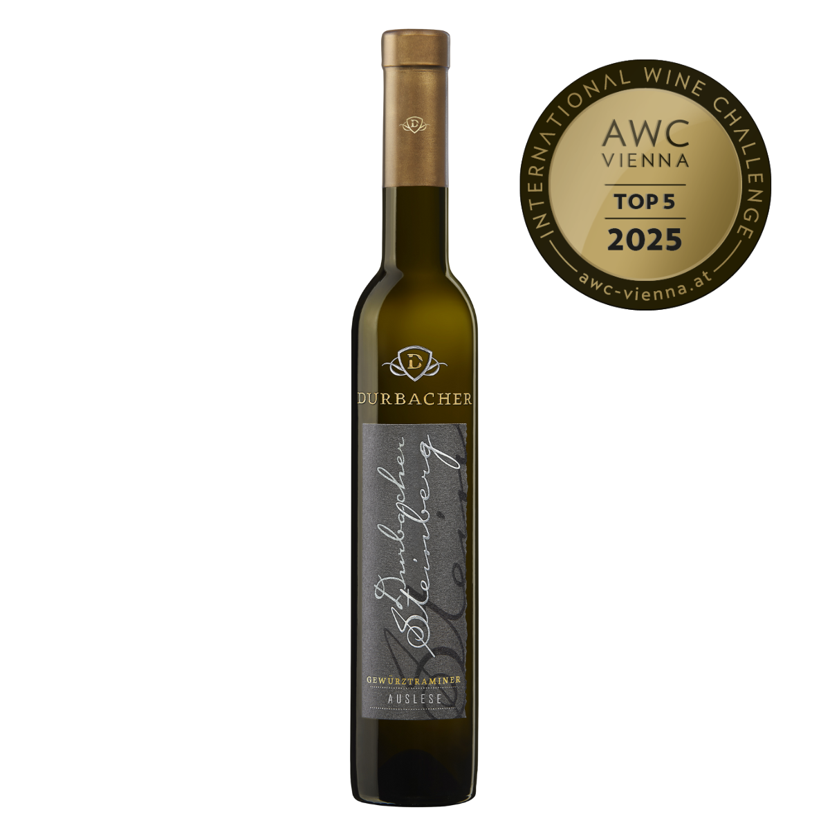 Weinflasche - Durbacher Steinberg Gewürztraminer Auslese 0,375L - AWC VIENNA Top 5 2025 prämiert