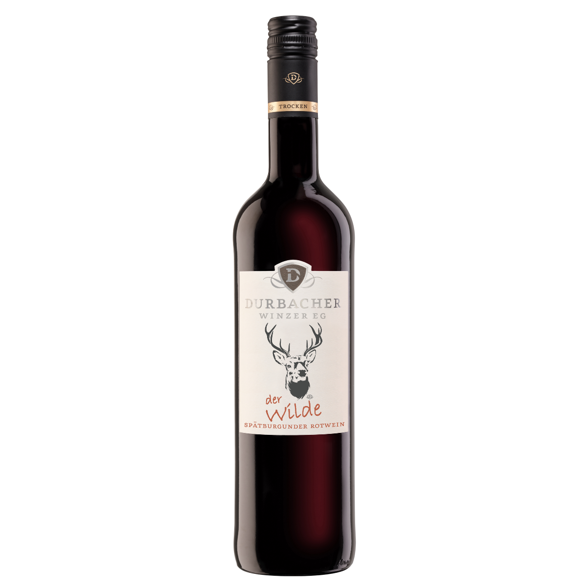 Weinflasche - Durbacher Rotwein QbA trocken - der Wilde 0,75L