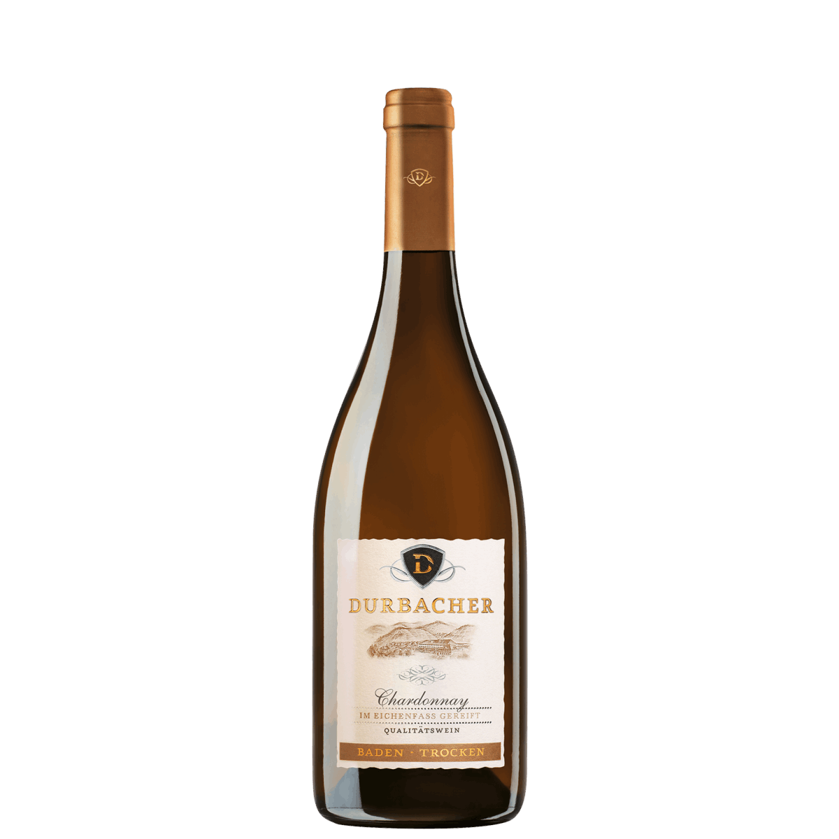 Weinflasche - Durbacher Chardonnay Qba trocken 0,75L - EICHENFASS ausgebaut