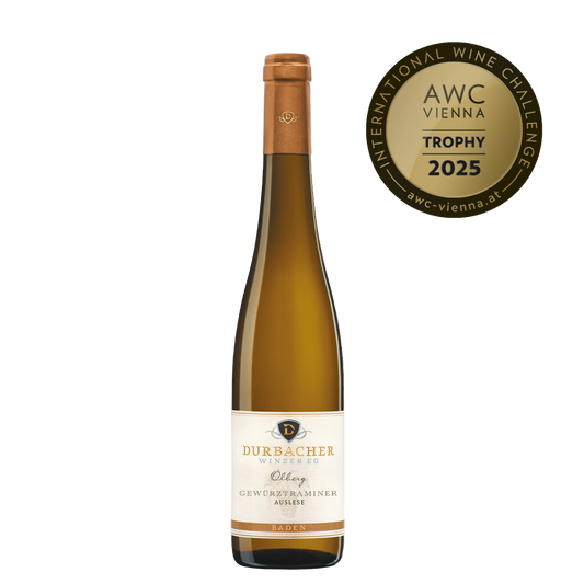 Weinflasche - Durbacher Gewürztraminer Auslese mild 0,5L  - AWC VIENNA Trophy 2025 prämiert