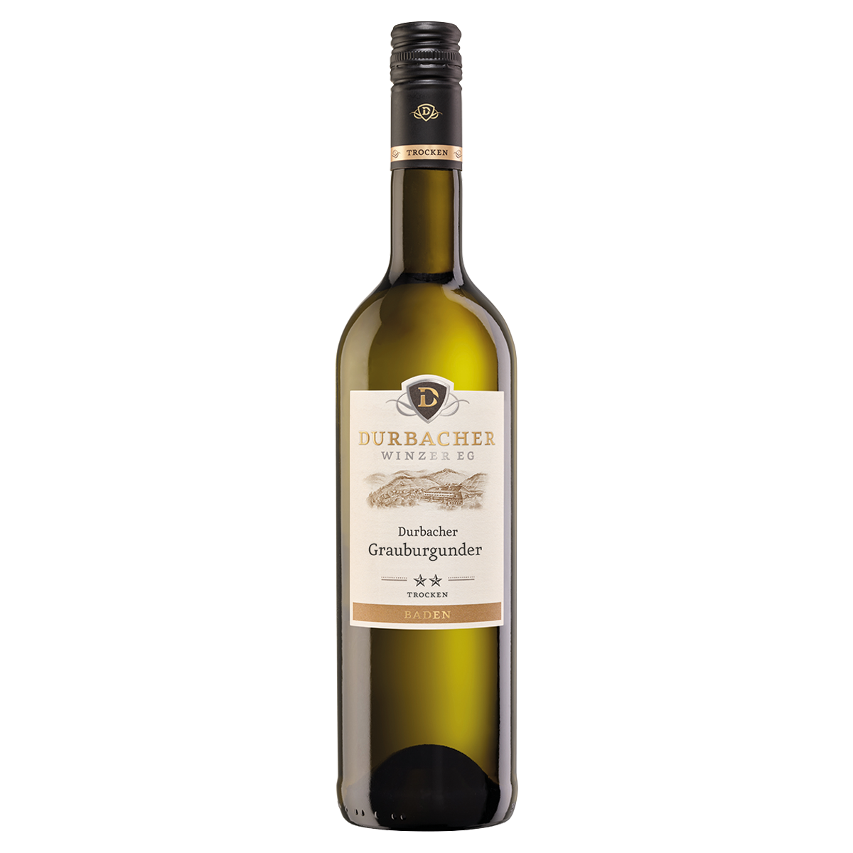 Weinflasche - 2025 Durbacher Grauburgunder - 2 STERN - trocken - KLASSIK