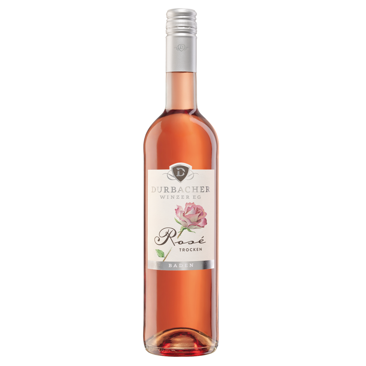 Weinflasche - Durbacher Spätburgunder Rosé - Wein mit der Rose - QbA trocken 0,75L