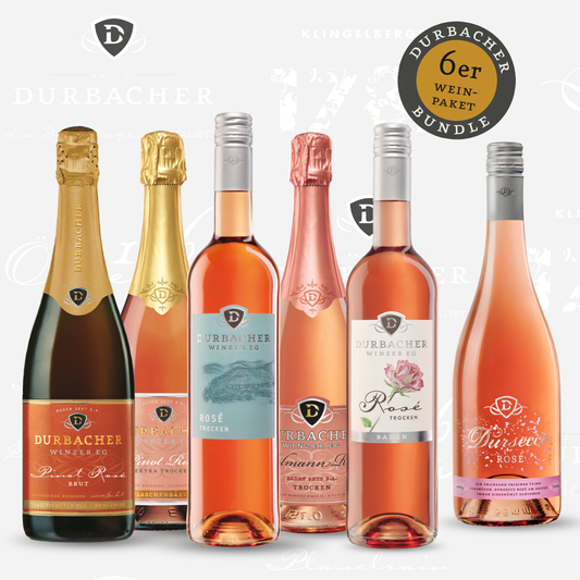 Zeigt 6 Flaschen Rosé Wein/Sekt von Durbacher